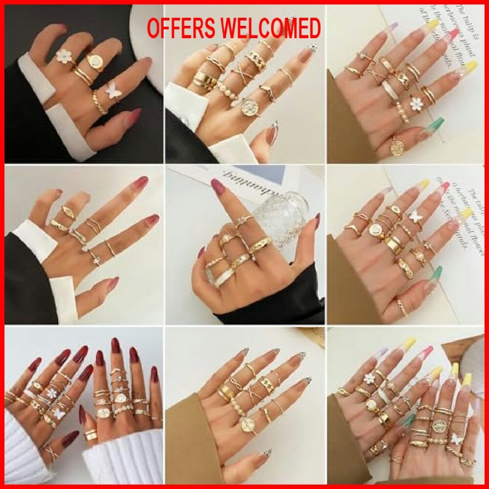 24-Piece Stackable Alloy Ring Set, Mixed Sizes 5.… - image 6